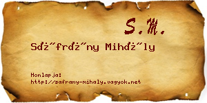 Sáfrány Mihály névjegykártya
