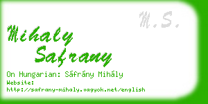 mihaly safrany business card
